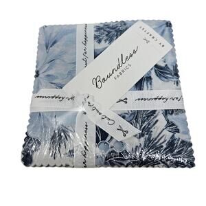 NEW Boundless Fabrics 5" Quilt Squares Craftsy 42 Blue Floral Sewing Craft